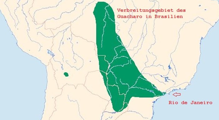Guacharo Verbreitungsgebiet in Brasilien